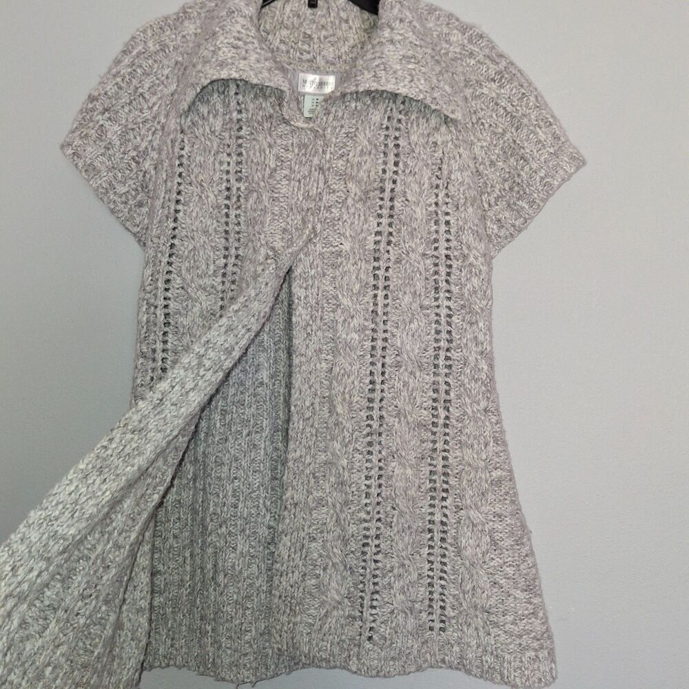 Motherhood Maternity Cardigan Women’s Medium Grey Knit Open Front Sweater - Picture 3 of 14